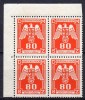Böhmen Und Märhen - Dienstmarken - 1943 - Michel N° 17 **  Bloc De 4 Coin De Feuille - Unused Stamps