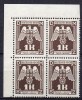 Böhmen Und Märhen - Dienstmarken - 1943 - Michel N° 18 **  Bloc De 4 Coin De Feuille - Unused Stamps