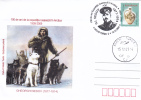 Russian Explorer Georgy Sedov In Antarctica And His Dog 1909,stationery Cover 2009 - Romania. - Esploratori E Celebrità Polari