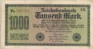 Billete 1000 Mark ALEMANIA REICH Año 1922 - 1000 Mark