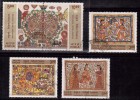 Se-tenent Used Set Of 5, India Used 2000, Madhubani Painting, Elephant, Flute Music, Etc., - Used Stamps
