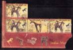 Se-tenent India Used 2006, Set Of  2.(4 Stamps),  Joint Issue, Mongolia, - Usados