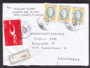 Turkey Mult Franked Registered Recommandée Einschreiben Label  SARKÖY 1998 Cover To Danimarka Denmark - Lettres & Documents