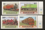 Ouganda Uganda 1988 N° 494 / 7 ** Trains, Locomotives I, Classes - Uganda (1962-...)