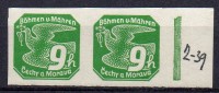 Böhmen Und Mähren - Bohême & Moravie - 1939 - Michel N° 45 ** Bloc De 2 Bord De Feuille - Neufs