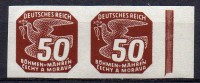 Böhmen Und Mähren - Bohême & Moravie - 1945 - Michel N° 124 ** Bloc De 2 Bord De Feuille - Ungebraucht