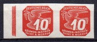 Böhmen Und Mähren - Bohême & Moravie - 1945 - Michel N° 121 ** Bloc De 2 Bord De Feuille - Ungebraucht