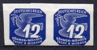 Böhmen Und Mähren - Bohême & Moravie - 1945 - Michel N° 122 ** Bloc De 2 - Neufs