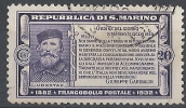 1932 SAN MARINO USATO GARIBALDI 20 CENT  - RR9252 - Gebraucht