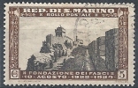 1935 SAN MARINO USATO FONDAZIONE DEL FASCIO 5 CENT - RR9253 - Usados