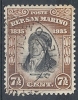 1935 SAN MARINO USATO MELCHIORRE DELFICO 7 1/2 CENT - RR9253 - Oblitérés