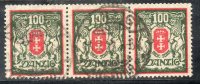 9 ALEMANIA- DANZIG- 1922-23    3 Sellos- Valor Facial 100 Mark - Used