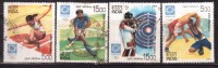 India 2004 Used, Olympics, Set Of 4, Sports, Hockey, Shooting, Wrestling, Athletics - Oblitérés