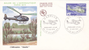 Hélicoptères "Gazelle".1975 Covers FDC,premier Jour France. - Hélicoptères