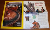 National Geographic U.S. December 1998 Petra Ancient City Of Stone With Map Supplement Spain And Portugal - Viajes/Exploración