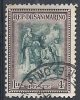 1947 SAN MARINO USATO RICOSTRUZIONE 4 LIRE - RR9255 - Gebraucht