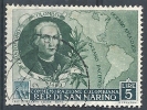 1952 SAN MARINO USATO COLOMBO 5 LIRE - RR9259 - Used Stamps