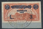 1933 SAN MARINO USATO POSTA AEREA ZEPPELIN 3 LIRE - RR9266 - Luchtpost