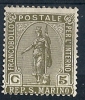 1922 SAN MARINO STATUA DELLA LIBERTA' 5 CENT MH * - RR9275 - Neufs