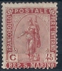 1922 SAN MARINO STATUA DELLA LIBERTA' 45 CENT MH * - RR9275 - Neufs