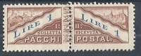 1946 SAN MARINO PACCHI POSTALI 1 LIRA CARTA SOTTILE MH * - RR9281 - Pacchi Postali