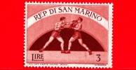 Nuovo - MH - SAN MARINO - 1954 - Sport - 2ª Emissione - 3 L. • Pugilato • Arancio E Rosso - Neufs