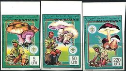 MAURITANIE CHAMPIGNONS, CHAMPIGNON, MUSHROOM, Setas, Yvert N° 643/45 NON DENTELE Imperforate ** MNH - Mushrooms