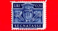 SAN MARINO - 1945 - NUOVO - Stemma - Segnatasse - 20 C. • Stemma Di San Marino • Azzurro - Timbres-taxe