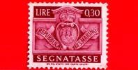 SAN MARINO - 1945 - NUOVO - Stemma - Segnatasse - 30 C. • Stemma Di San Marino • Violetto - Postage Due