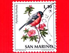SAN MARINO - Usato - 1972 - Fauna Avicola - 10 L. • Ciuffolotto • - Uccelli - Birds - Oiseux - Oblitérés