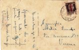 VERONA  / Città  - Cartolina Postale - 4.4.1944 - Affrancatura Difettosa - Cent. 30 Isolato - Poststempel