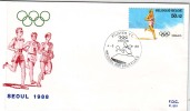 Table Tennis Belgique Special Cancel 1988 On Cover - Tennis De Table