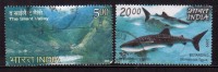 India Used 2009, Set Of 2, Joint Issue, Philippines, Marine Life, Dolphin, Nature - Gebruikt