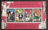Dominique Dominica 1970 N° BF 4 ** Nöel, Conte, Dickens, Musique, Violon, Dance, Porcelet, Gui - Dominique (1978-...)