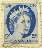 Canada 1954 Queen Elizabeth II 5c - Used - Gebruikt