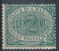 1877-90 SAN MARINO CIFRA 2 CENT SENZA GOMMA - RR9297-2 - Unused Stamps