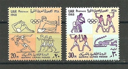 Egypt - 1968 - ( Olympic Games, Mexico City - Sports ) - Set Of 2 - MNH (**) - Egiptología