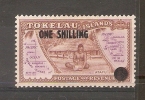 TOKELAU IS. - 1956 1 SHILLING SURCHARGE MH *   SG 5 - Tokelau