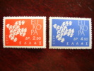 GREECE 1961   EUROPA  ISSUE TWO Stamps To D4.50  MNH. - Unused Stamps