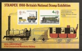 Grande-Bretagne 1980 BF Exposition Non Catalogué ** Trains, Locomotives, Liverpool, Manchester, Stockton, Darlington - Hojas Bloque