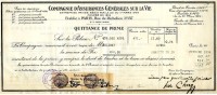 75 PARIS  FACTURE ASSURANCES TIMBRE FISCAL - Banque & Assurance