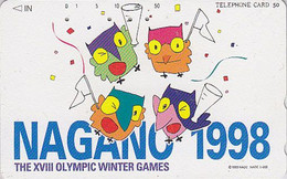 TC JAPON / 270-003474 - Animal Oiseau HIBOU Jeux Olympiques NAGANO - OWL Bird OLYMPIC GAMES JAPAN Free Pc 2079 - Jeux Olympiques