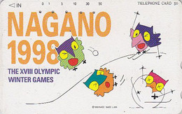 TC JAPON / 271-003475 - Animal Oiseau HIBOU Jeux Olympiques NAGANO - OWL Bird OLYMPIC GAMES JAPAN Free Pc - 2080 - Jeux Olympiques