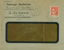 Paix N°283 Sur Lettre "tissage Jurine" à Chambon-Feugerolles (Loire) , Pour Chalon-sur-Saône - 1932-39 Paz