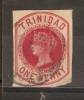 TRINIDAD - VICTORIA 1d RED POSTCARD CUTOUT USED - Trinidad En Tobago (...-1961)