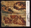 Se-tenent India Used 1975, Block Of 4, Michelangelo, Painting, Famous People, Art, - Blocs-feuillets