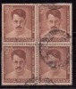 India Used Block Of 4, 1962 Vidyarthi - Blocs-feuillets