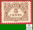 Canada Newfoundland - Postage Due - # J5 Scott - Unitrade - Mint - 5 Cents - Dated: 1939 - Back Of Book