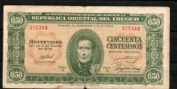 14- URUGUAY -1939 Billetes Emitidos  De 1939 A 1966 De  0.50 Peso Term. 348-Serie Q  (Ver Foto) - Uruguay