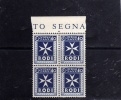 EGEO 1934 SEGNATASSE 40 C MNH QUARTINA - Egée